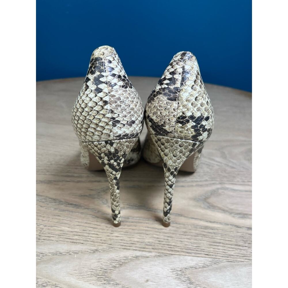 Schutz Lou Snake Print Pointed Toe High Heel Pump in Natural Women’s Size 6 - Picture 3 of 9